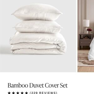 Quince Bamboo Duvet king/cal king duvet set White Bedding NWOT